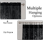Anji Bird Black Sheer Curtains 45 Inches Long 2 Panels Set For Small Window 