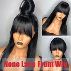 Straight Wig With Bangs Silky Soft Smooth Remy Hair Wear And Go Glueless Wig
