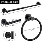 5pcs Bathroom Hardware Accessories Set Stretchable Towel Bar Set Black