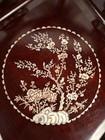 Vintage Chinese Rosewood Horseshoe Corner Chair Mother Of Pearl Mop Inlay Carved