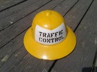 Vintage Yellow Fiberglass Traffic Control Safety Hard Hat 1960s Era