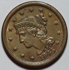 1845 Braided Hair Liberty Head Large Cent - Us 1c Copper Coin