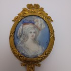 Antique French Bronze Miniature Mirror Louis Xvi Hallais Portrait Hp So Elegant