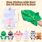 5 Pcs Bear Clothes With 1 Pcs Bear  Stuffed Animal Clothes Fit 6-8 Inches Plu   
