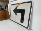 Road Traffic Street Sign Authentic Retired 90 Degree Left 21  X 15   8-51