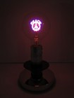 Vintage Small Chrome   Black Lamp W  Aerolux Style Neon Peace Light Bulb