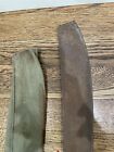 Vintage Machete Hand Tool Plastic Handle W green Cloth Sheath Belt Attatched Bln