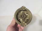 Antique Brass Door Knocker Old Victorian Flower Art Nouveau Gilt Vintage