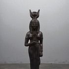 Rare Ancient Egyptian Antiquities Black Statue Large Of Goddess Hathor Egypt Bc