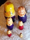 Russian Nesting Dolls Matryoshka Style Wooden Set Of 6 Hand Painted Free Ship 