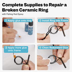 Fishing Rod Repair Kit fishing Pole Eyelet Ceramic Insert Eyes Repair With 52 Gu