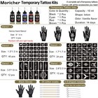 Temporary Tattoo Kits 5 Inks 102 Stencils With Mandala Stencils Semi Permanen   