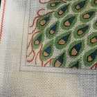 Handpainted Needlepoint Canvas Peacock Bird Tree Flowers 7 5 18 Ct 