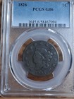 1826 1 Cent Pcgs G6  Bn