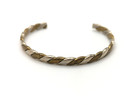 Vintage Gold Tone Brass Bronze Silver Tone Twisted Metal Cuff Bracelet 5 75 