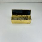 Vintage Avon Applique Lipstick Case Mirror Compact Gold Tone Textured Nib