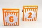 Whataburger Table Tent Order Numbers 2 And 6 Orange White Striped Set Of 2