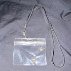 Clear Plastic Id Badge Holder With Black Nylon Neck Lanyard Strap