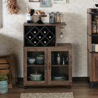 Laut Rustic Oak 4-shelf Mini Bar With Wine Rack By Furniture Reclaimed Oak