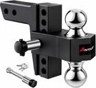 2   Receiver 6   Drop Rise Adjustable Trailer Tow Hitch Dual Ball W lock 12500lb