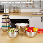 7 Piece Metal Mixing Bowls With Lids For Kitchen  Stainless Steel Set Ideal For 