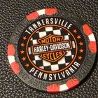 Pocono Mountain Hd   Pennsylvania  black red Wide Desgn3  Harley Poker Chip