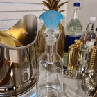 Versace Rosenthal Bottle Stopper Lead Crystal Light Blue Crystal Cap