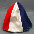 1970s Vintage Child s Bucket Hat Beanie Red White Blue Kmart 100  Cotton X-small