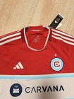 Adidas Chicago Fire Fc Soccer Jersey Red White Blue Mls Adult Size Large New