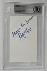 Hakeem Akeem Olajuwon The Dream Signed 3x5 Index Card Beckett Encap Nba Rockets 