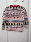 Mini Boden Girls Christmas Sweater Fair Isle Santa Snowman Print Sz 2-3y  98cm 