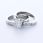 Engagement Ring Set 14k Gold Classic 4 20 Carat Princess Lab-grown Diamond F Vs1