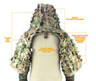 Sniper Ghillie Viper Hood  3d Laser-cut Leaves  Tactical Ghillie Suit Foundation