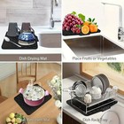 Dish Draining Mat Silicone Kitchen Cutlery Drainer Drying Pad Sink Protector