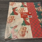 Vtg Christmas Wrapping Paper Santa Bears Holly Bells 12 Sheets 6 Design New  Usa