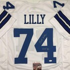 Autographed signed Bob Lilly Hof 80 Dallas White Football Jersey Jsa Coa