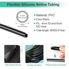 26 6 Feet Black Aquarium Soft Airline Tubing Hose Standard With 4 Air Stones    