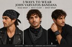 John Varvatos Black Paisley Pattern 100  Cotton Bandana Scarf 20  X 20  - New