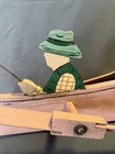 Antique Nautical Folk Art Painted Wooden Whirligig Maritime Fisherman Camp Lodge