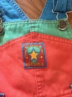Okie Dokie Vintage 90s Overalls Romper Cotton Red Blue Green Yellow 3t