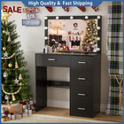 Makeup Vanity Set With 11 Led Lighted Large Mirror Dressing Table With 7 Drawers