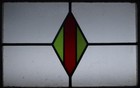 Simple Geometric Large Old English Leaded Stained Glass Window 28 5  X 19 25 