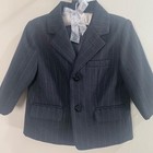 Gymboree Size 6-12 Months Baby Wool Pinstriped Blazer Jacket Carcoal Black 