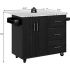 Rolling Kitchen Island Cart With Storage Drop Leaf Marble Top On Wheels