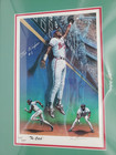 The Catch Otis Nixon Atlanta Braves Lee Bivens Signed Numbered Lithograph Framed