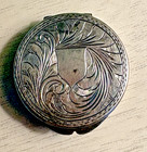 Vintage Hand Engraved Scrollwork Italian Silver Pill Box Trinket Holder