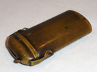 Rare Antique 1912  Brass Vesta Match Holder Safe Case W Unique Locking Lid 3 