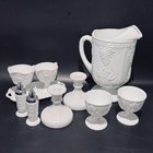 Vintage 10pc White Milk Glass Serving Set Colony Harvest Grape Cottagecore