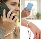 1 Pc Pearl Phone Charm  Beaded Phone Lanyard Kawaii Handmade Acrylic Wrist Strap