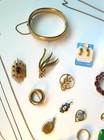Large Lot Of Vtg And Antique Gold Filled Jewelry Gemstones   All Items Marked